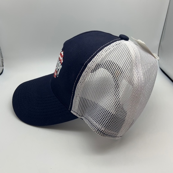 Bass Pro Shop American Flag Fishing Meshback Snapback in Navy/White - Picture 4 of 15